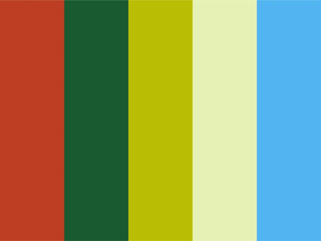 Palette de couleurs pour La ferme des 3 chênes – ferme pédagogique – Enola Design