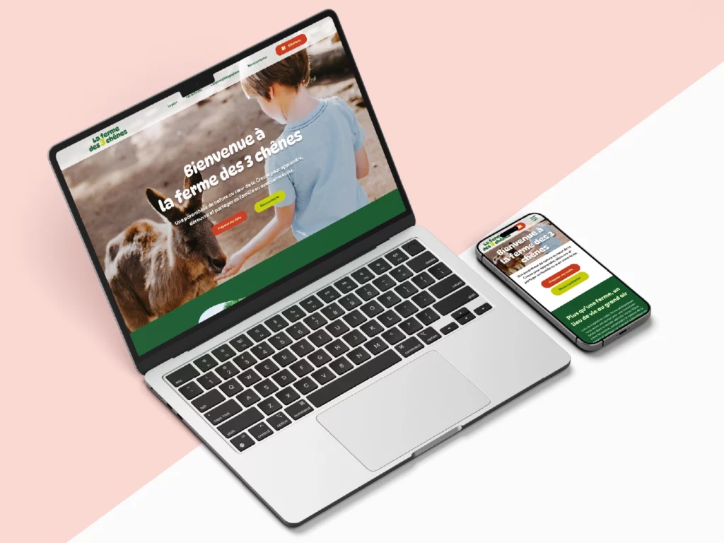 La ferme des 3 chênes – création identité visuelle et site web WordPress avec réservation en ligne et e-commerce pour ferme pédagogique– Enola Design Creuse (23)